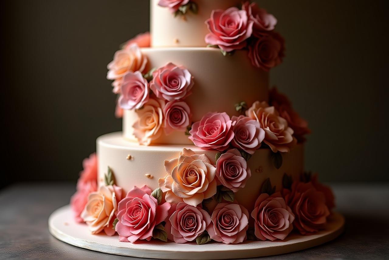 Elegant Tiered Floral Cake