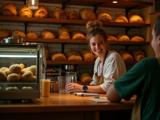 Cozy Thread & Crumb bakery interior